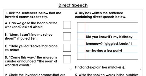 Year Direct Speech Lesson Classroom Secrets Classroom Secrets