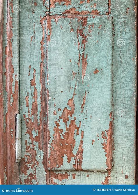 Old Wooden Door With Shabby Turquoise Paint Stock Photo Image Of