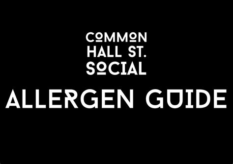 Allergen Guide - Commonhall Social