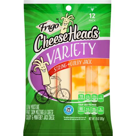 Frigo® Cheese Heads® String And Colby Jack Sticks Variety Cheese 12 Ct