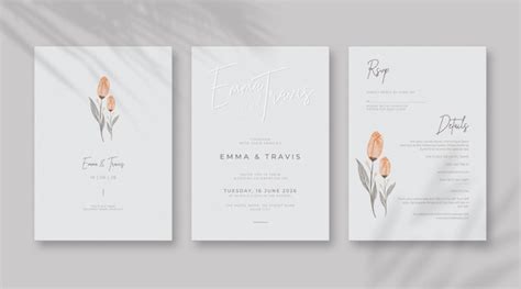 Premium Vector Simple And Elegant Wedding Card Template