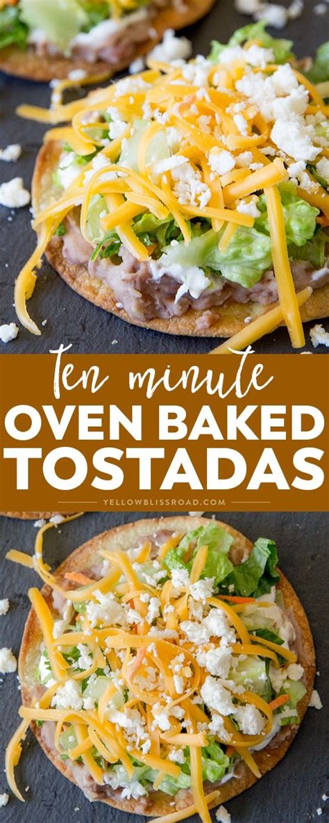 Baked Tostadas With Homemade Tostada Shells Recipe Baked Tostadas Tostadas Meatless Dinner