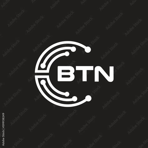 Btn Letter Technology Logo Design On Black Background Btn Creative