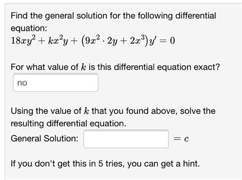 Solved Find The General Solution For The Following