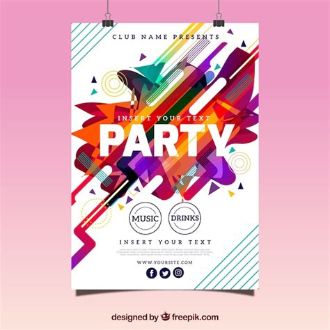 Free Vector Abstract Party Poster With Fun Style