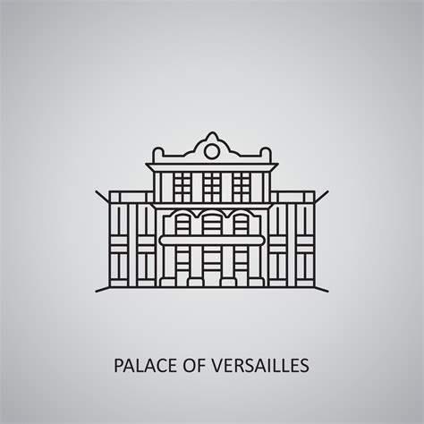 Place Of Versailles Icon On Grey Background France Versailles Line