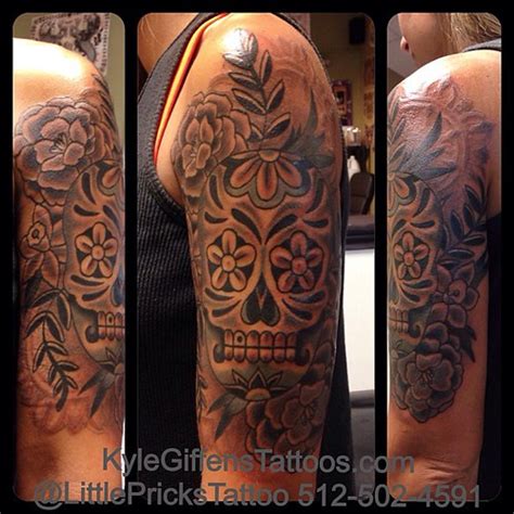 Black And Grey Sugar Skull Half Sleeve All Done Sugarsku… Flickr