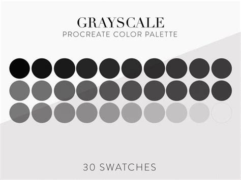 Grayscale Procreate Color Palette Black And White Color Etsy Dark