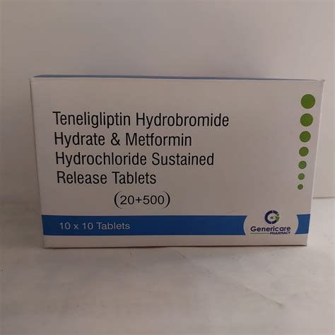 Teneligliptin 20 Mg Metformin Hydrochloride 500 Mg Generic Davai