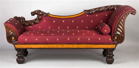 Carved Mahogany Recamier Sofa | Cottone Auctions