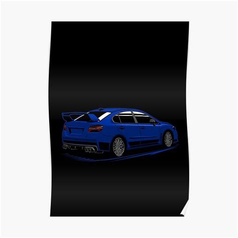 Blue Subaru Wrx Back Line Poster For Sale By Hans Studio Redbubble