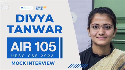 Divya Tanwar Rank 105 IAS UPSC 2022 UPSC 2022 Mock Interview