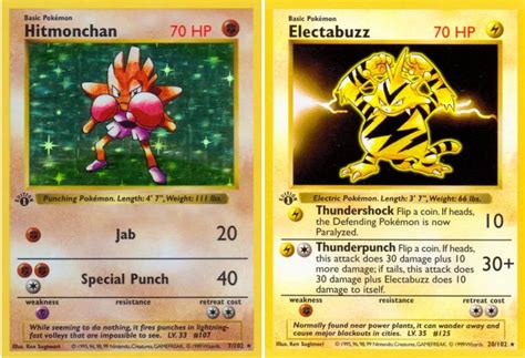 Hitmonchan Electabuzz Retro Pokémon TCG