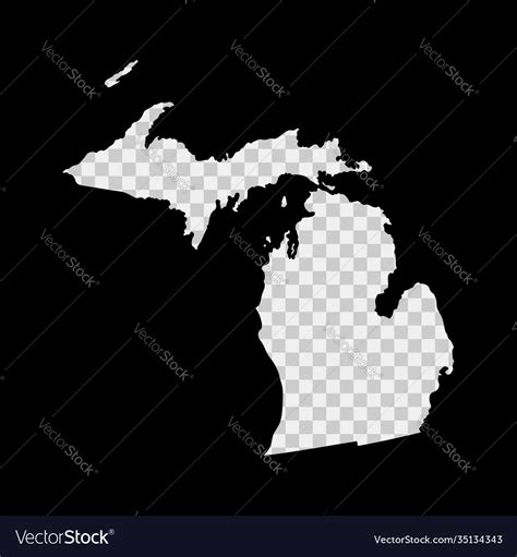 Michigan us state stencil map laser cutting Vector Image