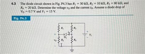 Solved The Diode Circuit Shown In Fig P Has Chegg