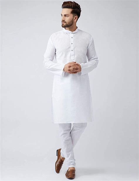 Shop White Cotton Kurta Pajama For Men Online At Indifeels