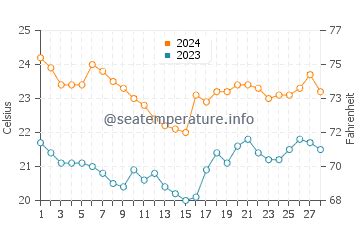 San Jose Del Cabo (BCS) sea water temperature in February