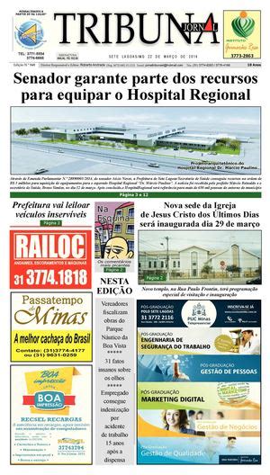 Calam O Jornal Tribuna De Sete Lagoas Edi O