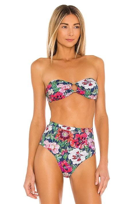 Onia Luna Bikini Top In Navy Multi Revolve