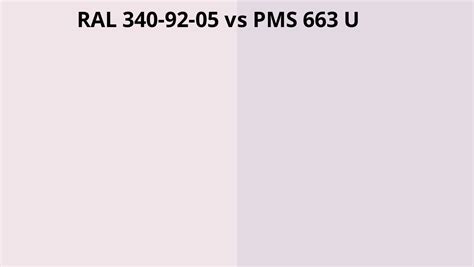 Ral 340 92 05 Vs Pms 663 U Ral Colour Chart Uk