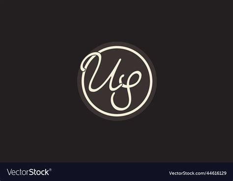 Initial Letter Us Monogram Logo With Simple Vector Image