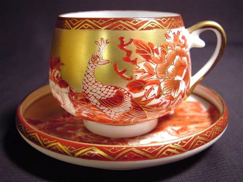 Mid Century Kutani Lithophane Demitasse Cup And Saucer Secret Geisha