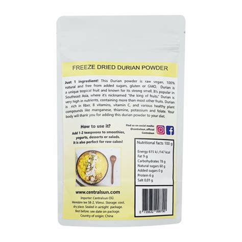 Freeze Dried Durian Powder Pure Asian Fruit For Exotic Flavors