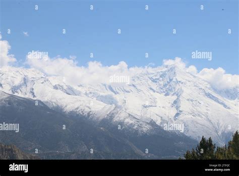 Annapurna Himalaya Range Beautiful Mountain Manang Nepal Stock Photo