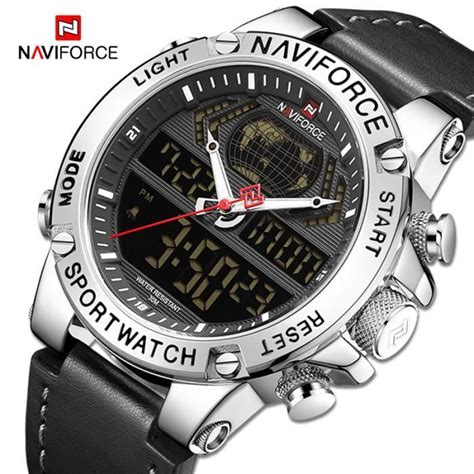 Naviforce Hommes Montres De Sport Bracelet En Cuir De Luxe Tanche