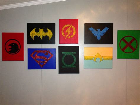 Justice League Diy Wall Art Art Porjects Diy Wall Art Creative Art