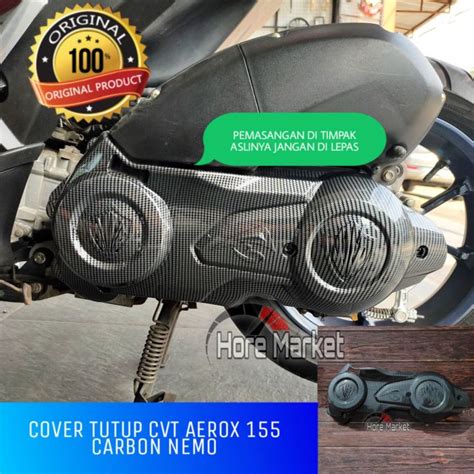 TUTUP CVT AEROX 155 CARBON NEMO COVER CVT AEROX 155 OLD CARBON NEMO CVT