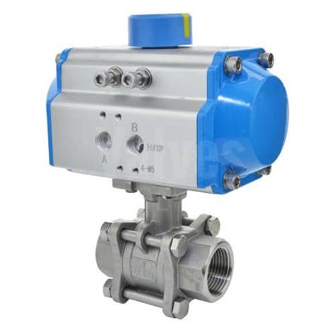 Economy Pneumatic Actuated Stainless Steel Ball Valve Screwed Bspt