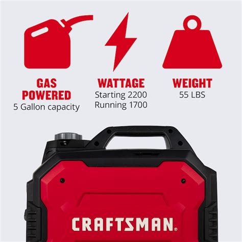 Craftsman 2500 Watt Single Fuel Gasoline Inverter Generator Cmxgiac2500i At