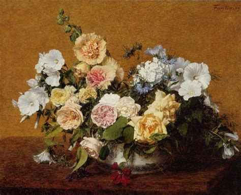 Bouquet Of Roses And Other Flowers 1889 Painting Henri Fantin Latour