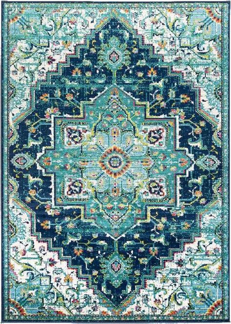 Metz Updated Traditional Teal Area Rug 810 X 1210 Teal Area Rug