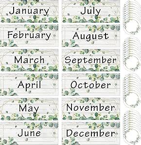 Amazon Zonon 48 Pieces Holiday Monthly Headliners Set 12 Months