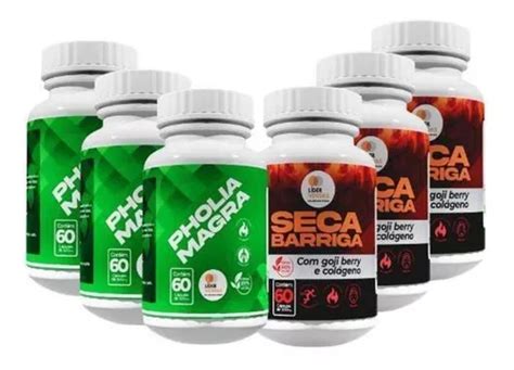 Combo 3 Seca Barriga 3 Pholia Magra 500mg 60 Cáps Emagrece