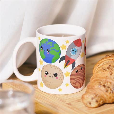 Planets Ceramic Mug Oz Oz Outer Space Rocket Ship Mug Astronomy