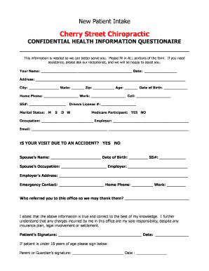 Fillable Online CONFIDENTIAL HEALTH INFORMATION QUESTIONAIRE Fax Email