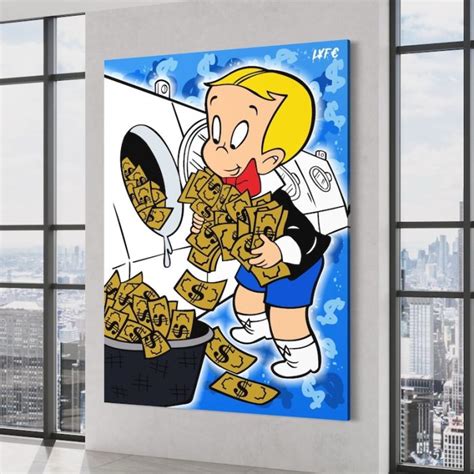 Richie Rich Washing Money Canvas Alec Monopoly Inspired Motivation