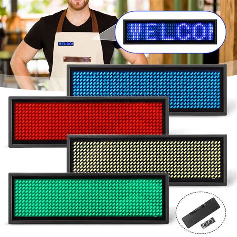 Portable Mini Electronic Nameplate Bluetooth Programmable Digital Led