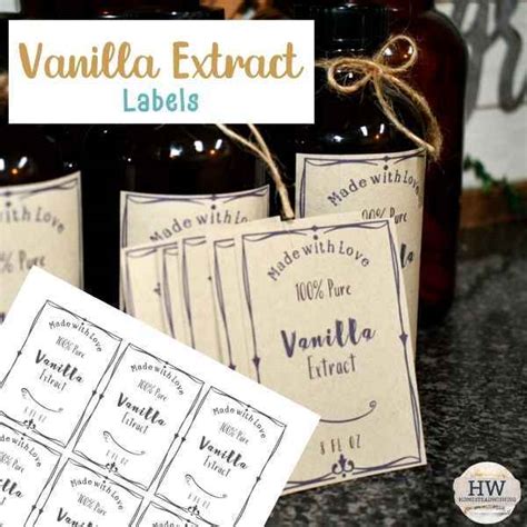 Printable Vanilla Extract Labels