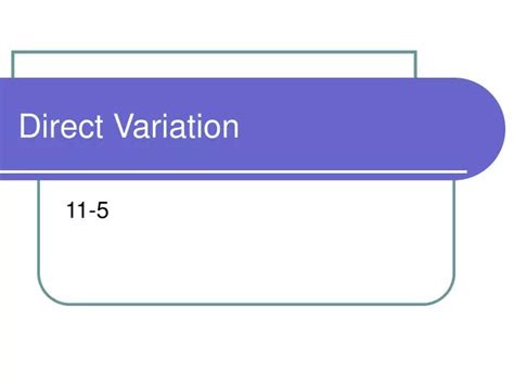 Ppt Direct Variation Powerpoint Presentation Free Download Id 864274