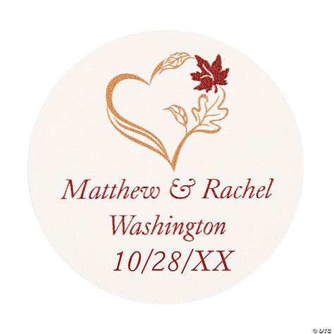 Personalized Fall Wedding Favor Stickers 144 Pc Oriental Trading