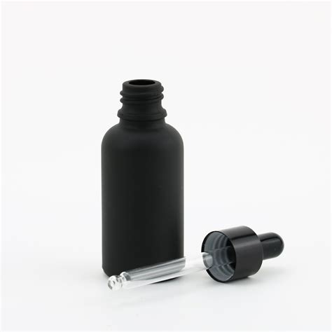 Cosmetics Bottle 30ml Matte Black Essential Oil Dropper Glass Bottle