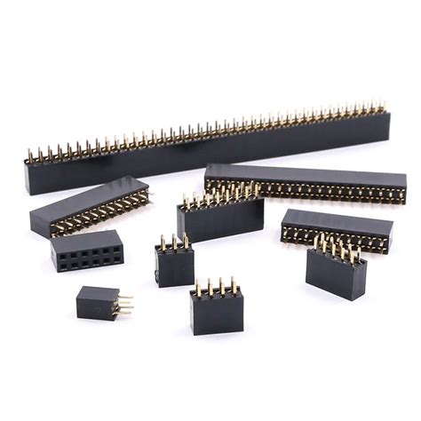 50Pcs 2 54mm Straight Double Row Female Pin Header Socket Connector