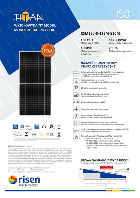 Panel Fotowoltaiczny Risen Titan 500W 11598235517 Oficjalne