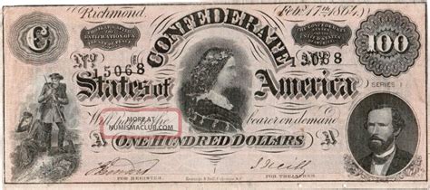 Confederate Note Richmond Virginia Almost Uncirculated