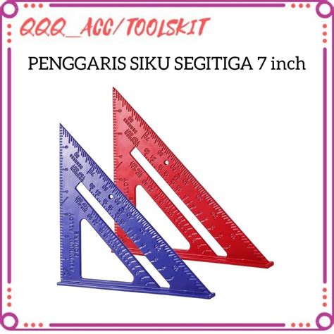 Jual Penggaris Segitiga Siku 7inch Bahan Allow Penggaris Tukang Speed