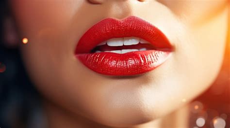 Premium AI Image Sexy Lips Red Lips Beauty Makeup Details